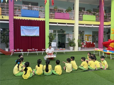 Tổ chức Chuyên đề  Hoạt động trải nghiệm hình thành biểu tượng toán cho trẻ mầm non  lớp Lá 2