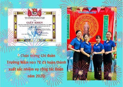 🌼Chúc mừng Chi đoàn Trường Mầm non 7B đã hoàn thành xuất sắc nhiệm vụ công tác Đoàn năm 2025!
