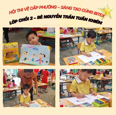 🎨Bé Nguyễn Trần Tuấn Khiêm- Lớp Chồi 2 - Tham gia Hội thi  Bé vẽ sáng tạo cùng Bitex  – Vòng 2 cấp phường