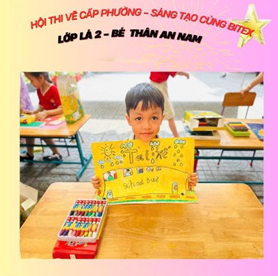 🎨Bé hân An Nam – lớp Lá 2 - Tham gia Hội thi  Bé vẽ sáng tạo cùng Bitex  – Vòng 2 cấp phường