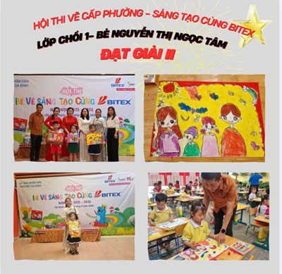 🎨Bé Nguyễn Thị Ngọc Tâm - Lớp Chồi 1 - Đạt giải II Hội thi  Bé vẽ sáng tạo cùng Bitex  – Vòng 2 cấp phường