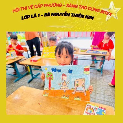 🎨Bé Nguyễn Thiên Kim – lớp Lá 1- Tham gia Hội thi  Bé vẽ sáng tạo cùng Bitex  – Vòng 2 cấp phường